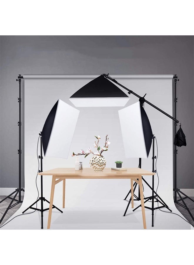 Glanfen Photography Softbox Lighting Kit with 3pcs 135W Bulbs Softboxs and Carry Bag - Image 2